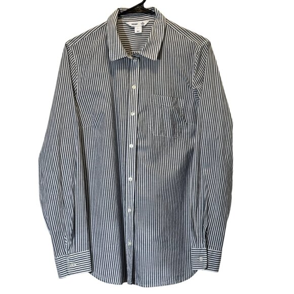 Old Navy Tops - Women Gray | White Classic Shirt Size: L